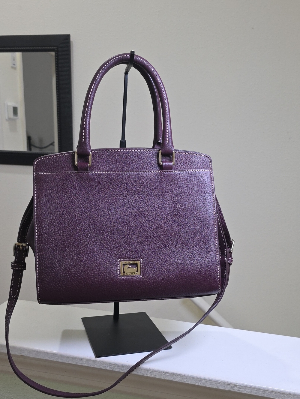Dooney & Bourke Blair Bag Purple Pebble Leather/Pink Interior EUC